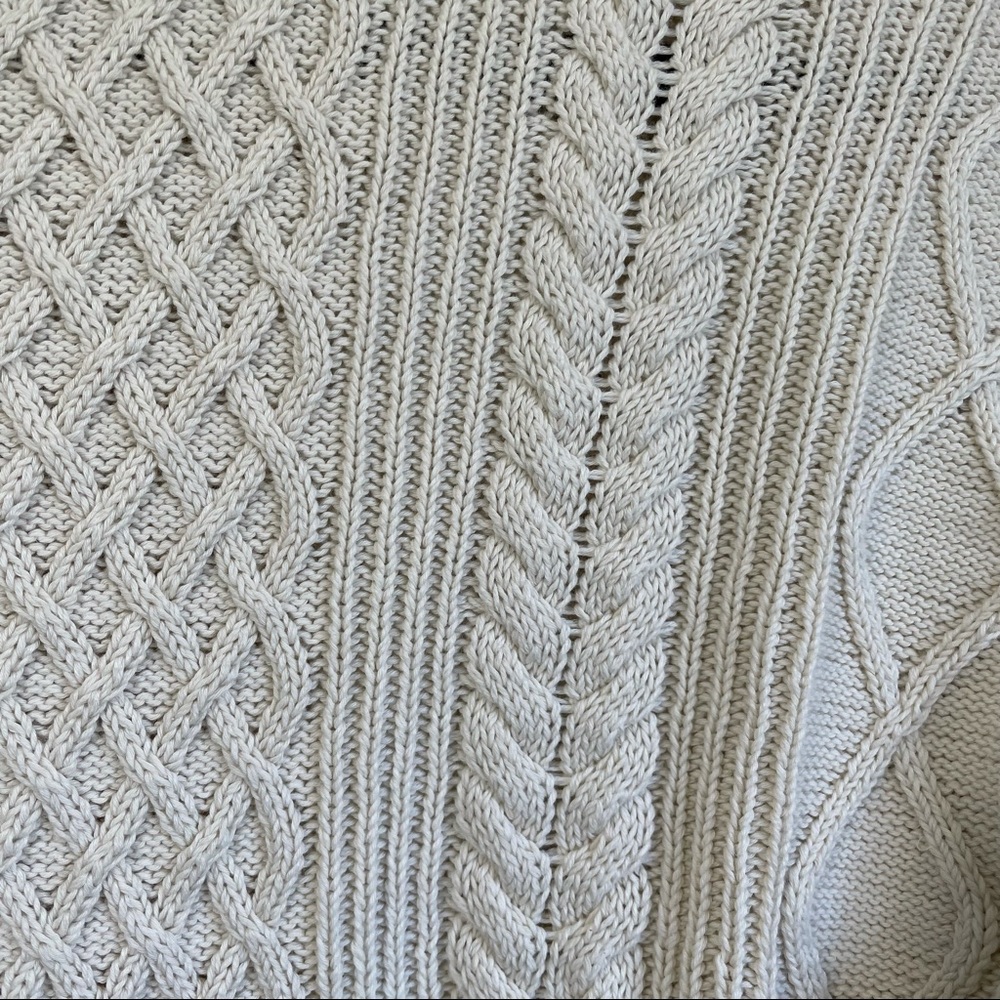 J Crew Long Cotton Cable Knit Mockneck Sweater Style BD709 - Picture 7 of 16